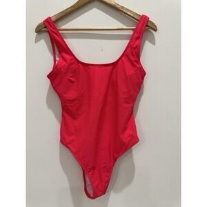 Summer Mae Swimsuit ‎ Swimsuit  Padded High Cut, Orange Size Medium Red/Orange